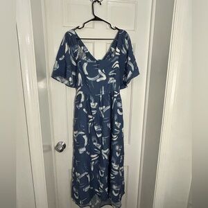A New Day Blue and White Midi Dress